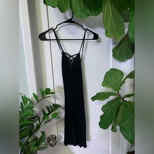 Slinky black strappy sun dress
